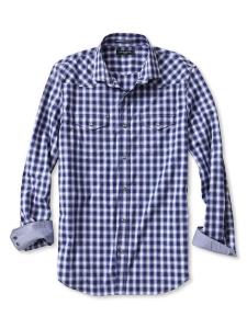 Men's Slim-Fit Checkered Western Shirt @ Banana Republic